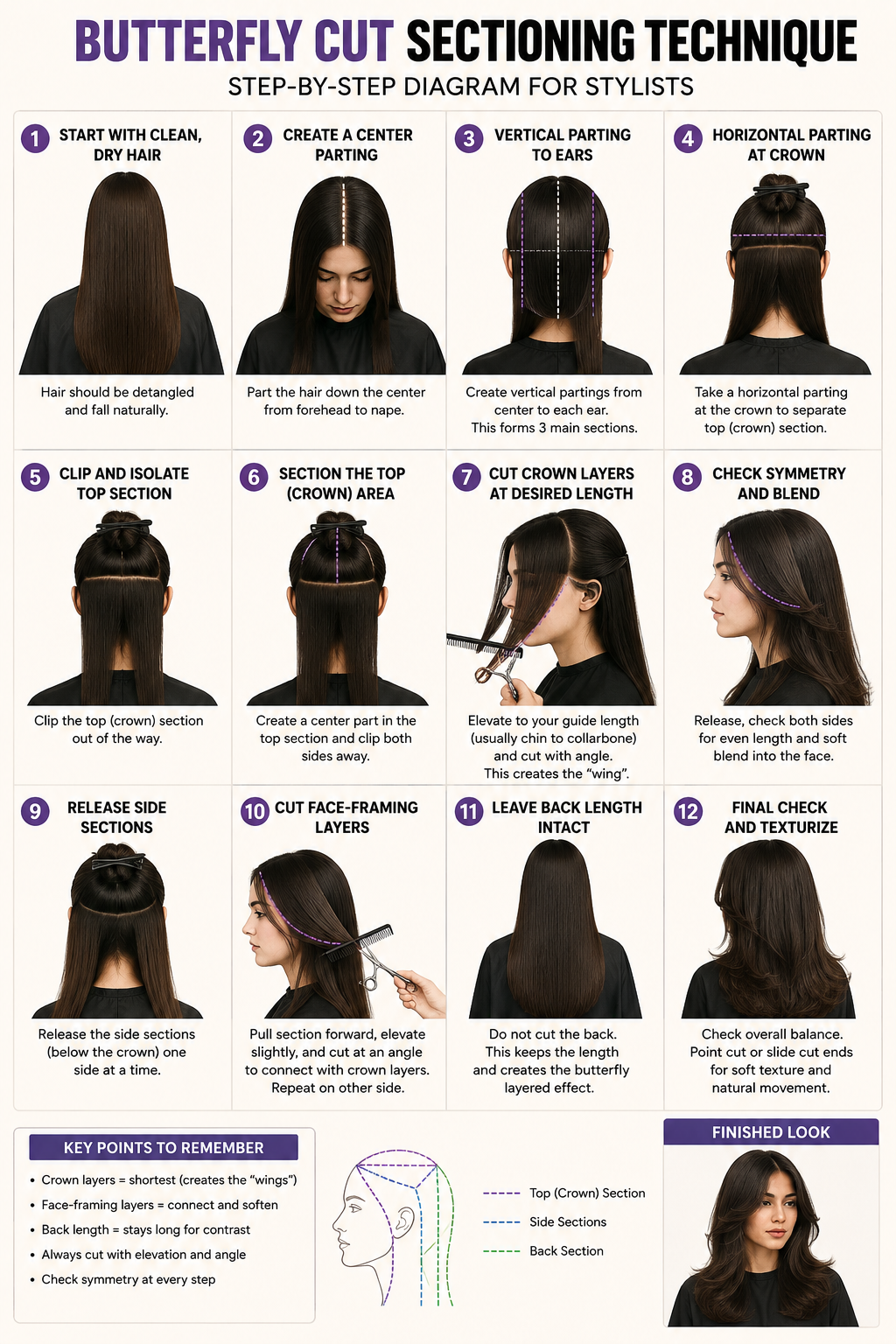Stunning Butterfly Cut Hairstyles: The Ultimate Guide (2026) Butterfly cut sectioning technique
