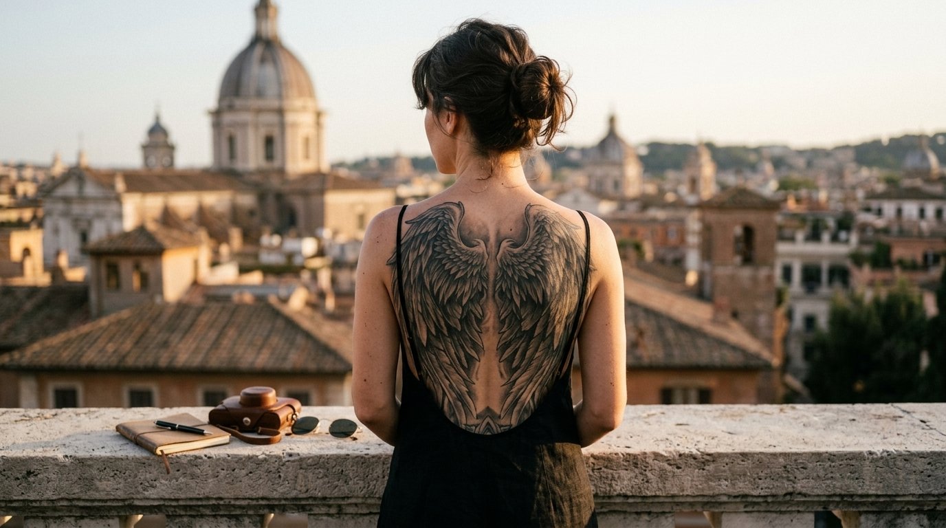 Angel Wings Tattoo on Back